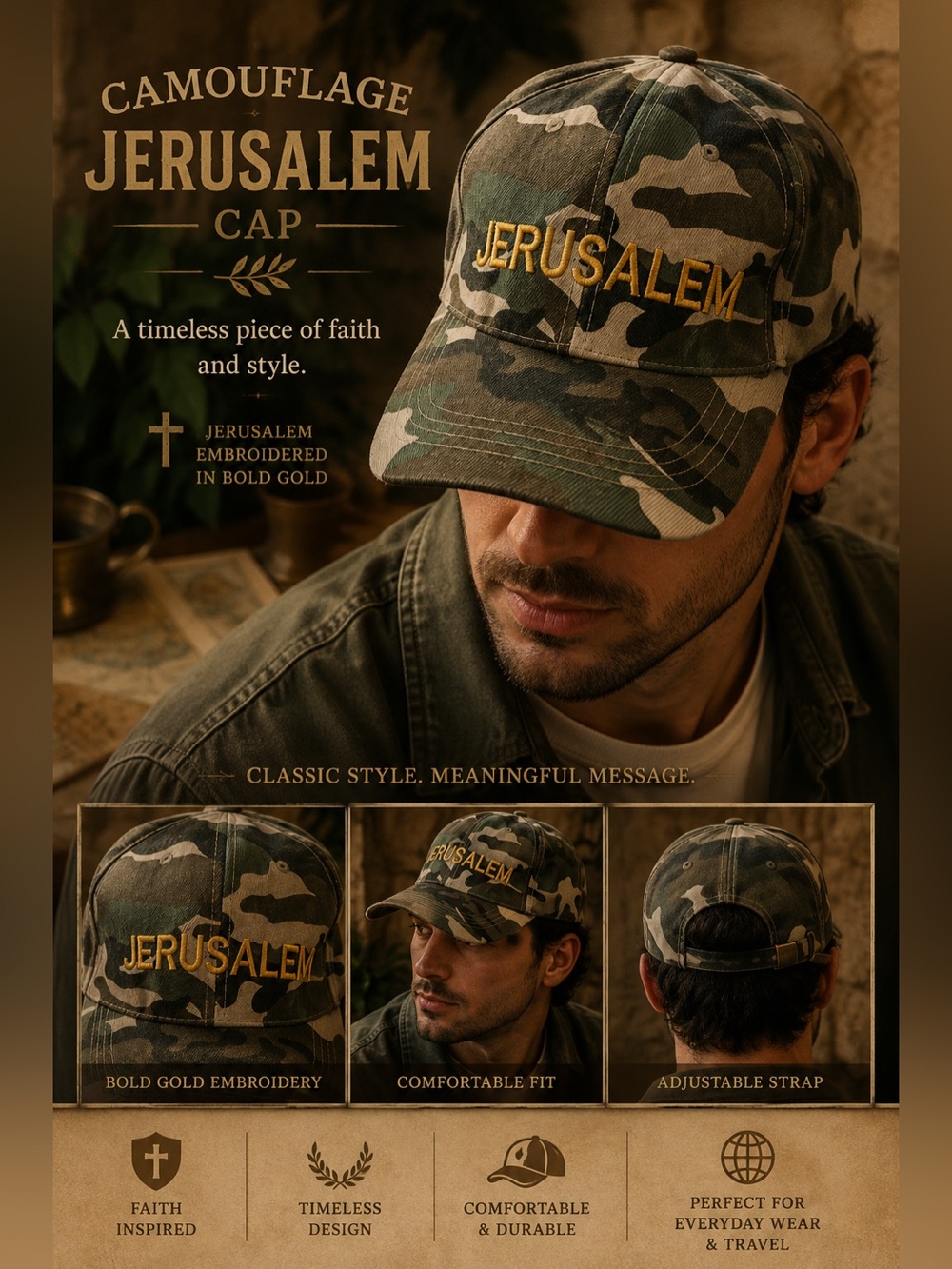 Camouflage Jerusalem Cap